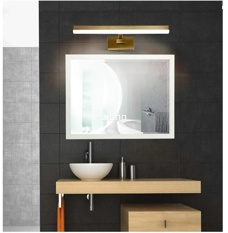 Бесплатная доставка латунная зеркальная лампа винтажная Светодиодная для