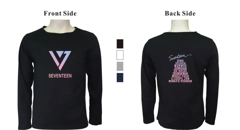 Футболки SEVENTEEN модные футболки с длинными рукавами в повседневном стиле