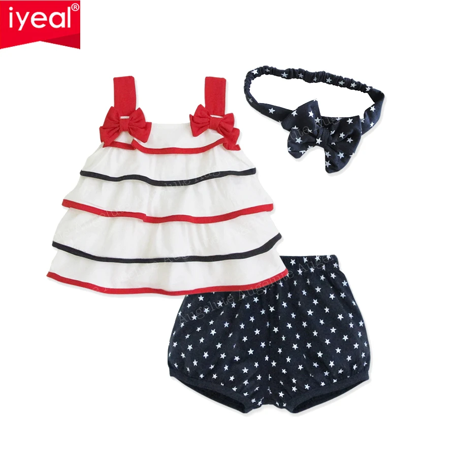 Комплект одежды IYEAL для маленьких девочек модный летний наряд принцесс 3 предмета