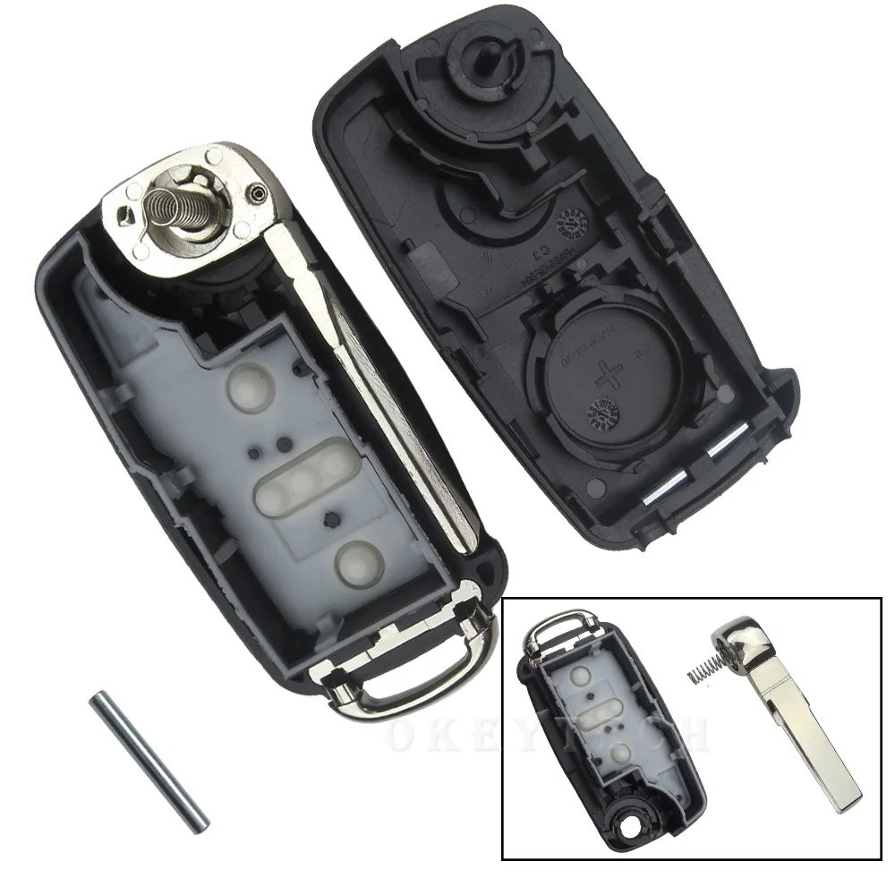 OkeyTech 1 шт. Новинка для VW 3 кнопочный складной Автомобильный ключ откидная оболочка