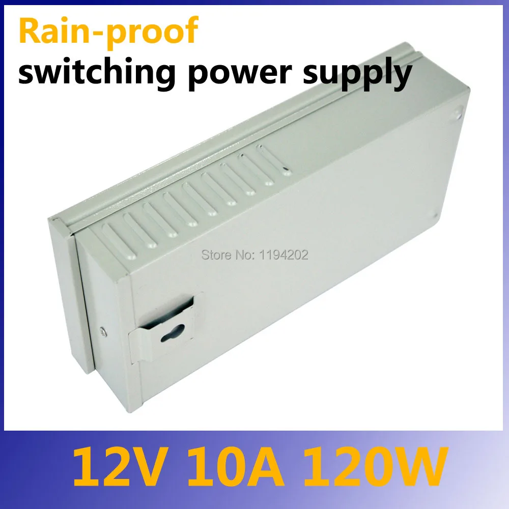 Вход AC 100-240V на выход DC 12V 10A 120W Водонепроницаемый источник питания для светодиодов