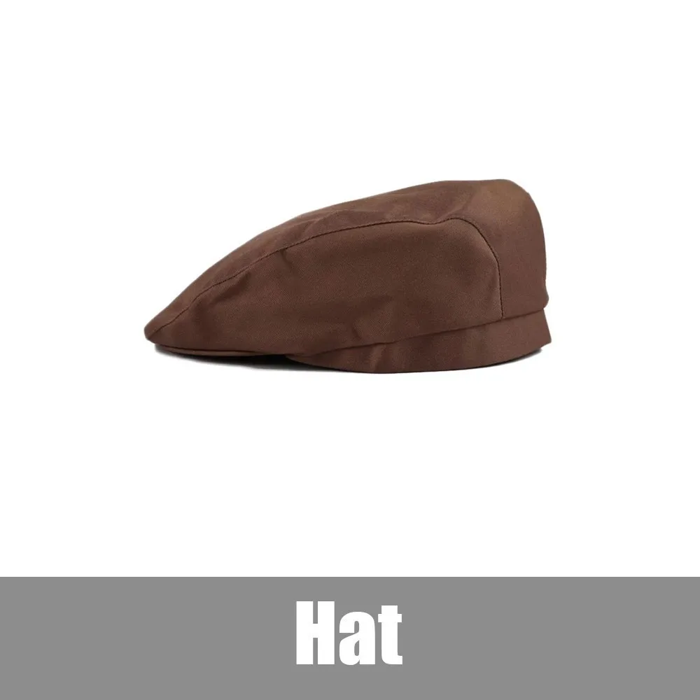 Dark brown Hat Фартук для шеф-повара с v-образным вырезом, униформа официантки, отель, ресторан, кофейня, булочная, обслуживание общественного питания, Кухонный Фартук для уборки - Цвет: Dark brown Hat