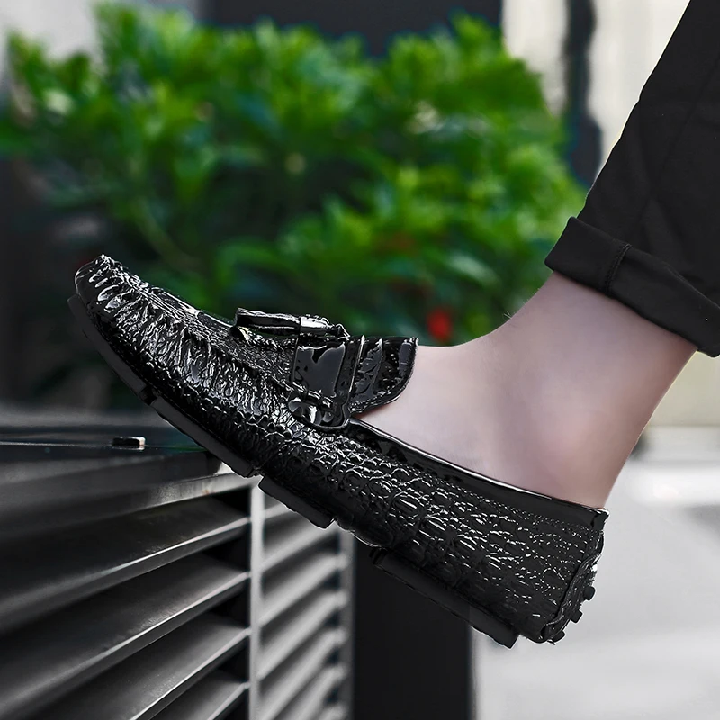 Мужские модные лоферы из лакированной кожи аллигатора большого размера 38-47 |