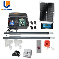 20w solar panel system 200kg per leaf 12vdc automatic swing gate motor opener kit optional fingerprint access keypad reader