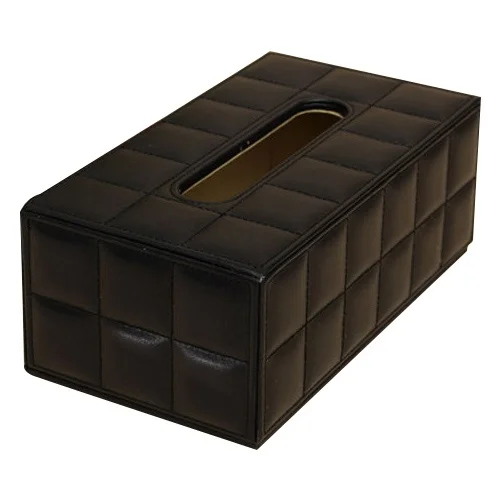 Black Прочная домашняя Автомобильная прямоугольная коробка для салфеток из искусственной кожи чехол для салфеток черный - Цвет: Black