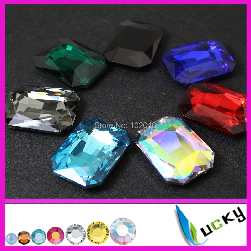 Новинка 2015 прозрачные стразы прямоугольной формы большого размера 12 шт. 30x40 мм
