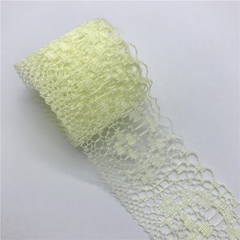 Light Yellow 5 ярдов 35 мм кружевная лента двусторонняя ручная работа вышитая кружевная ткань отделка Кружева Лента Украшения Швейное Ремесло «сделай сам» - Цвет: Light Yellow