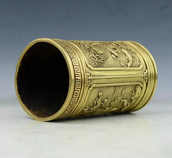 SCY 426+++The copper ornaments lotus fish pen the "scholar's four jewels" bronze handicrafts | Дом и сад