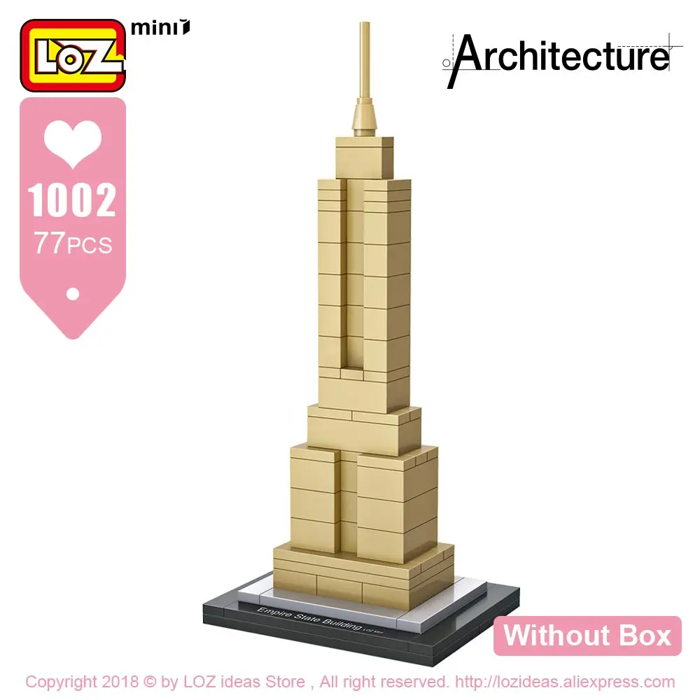 1002 Without Box Лоз мини-блоки наборы архитектурных моделей Diy строительные блоки игрушки Всемирно известная архитектура s вилла модель блоки светящийся кирпич - Цвет: 1002 Without Box