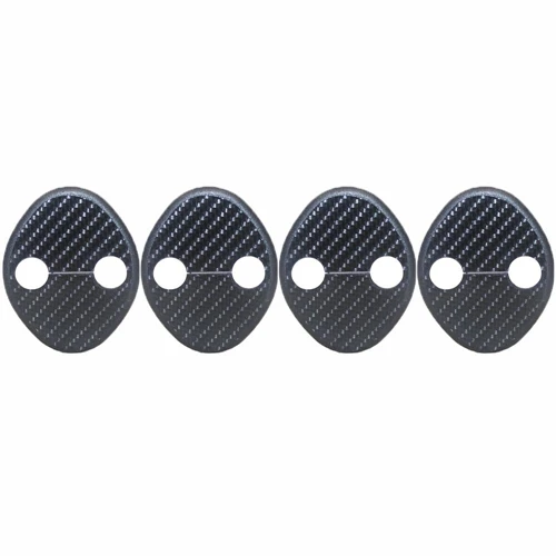 carbon fiber black Крышка дверного замка автомобиля Автомобильная дверная пряжка крышка для hyundai I40 IX20 Veloster Rohens Veracruz Equus Azera для KIA Ceed Venga 4 шт - Цвет: carbon fiber black