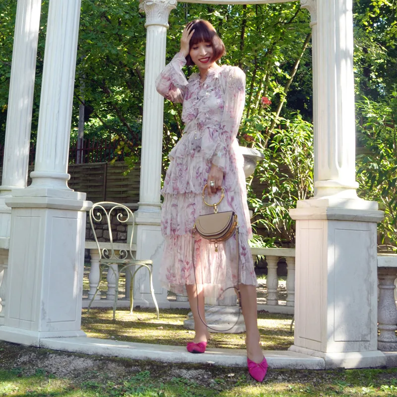 100% шелк Многоуровневое праздник слоистые оборки кокетливые платья очень тонкие |