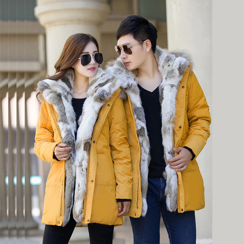 Роскошные мужские пуховики с меховым воротником модная Толстая теплая парка