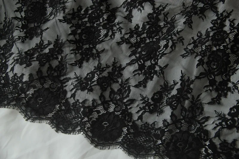 Кружевная отделка ресниц Шантильи кружевная ткань ширина 59 05 дюйма для вуали