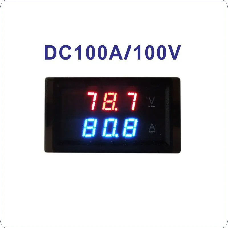 Red-Blue DC 0-100A светодиодный цифровой зал трансформатор ct DC Вольтметр Амперметр постоянного тока 100V Напряжение измеритель величины тока Amperemetre Вольт Ампер Панель метр - Цвет: Red-Blue