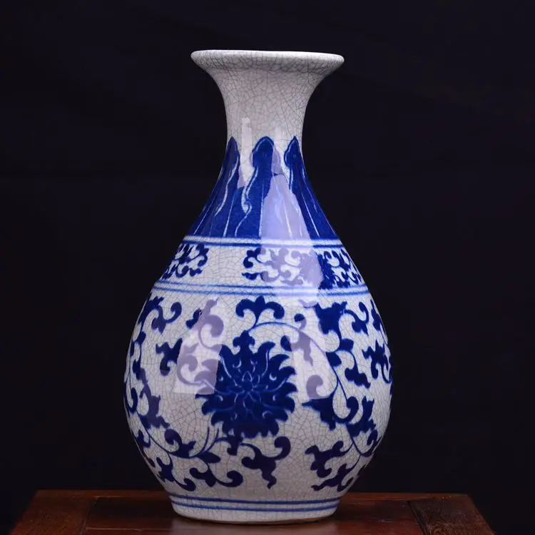 Керамическая антикварная синяя глазурованная ваза с трещинами от Jingdezhen toguan|vases