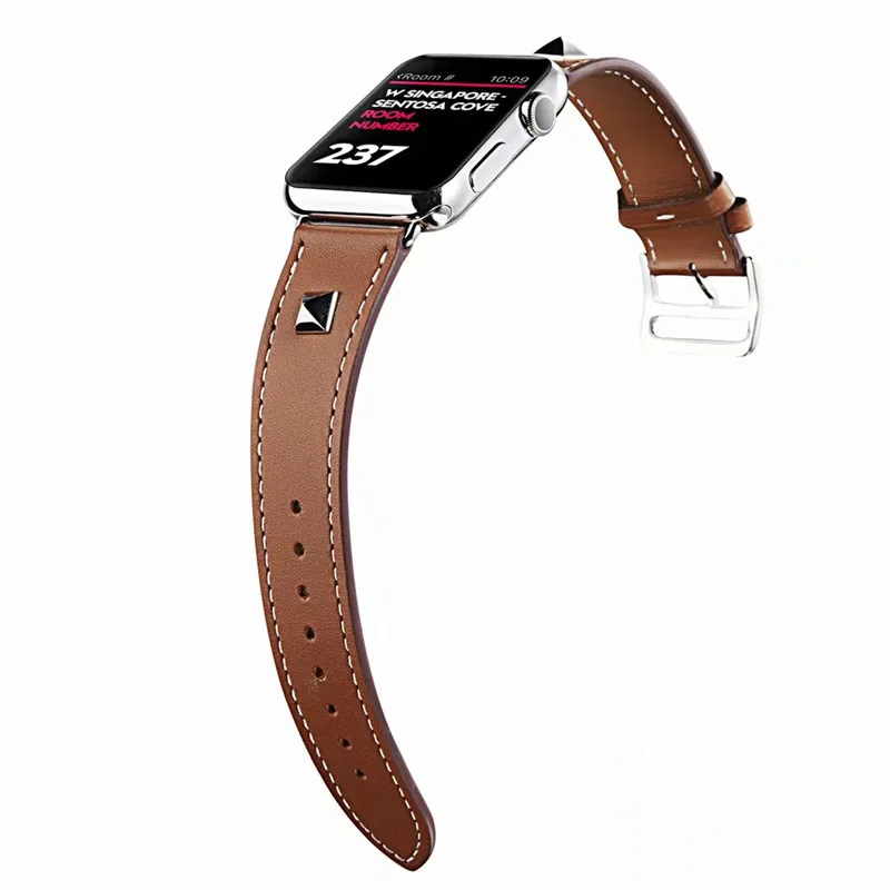 Новинка 2019 цветной кожаный Одноместный тур с логотипом Herme для Apple Watch 44 мм 40 42 38