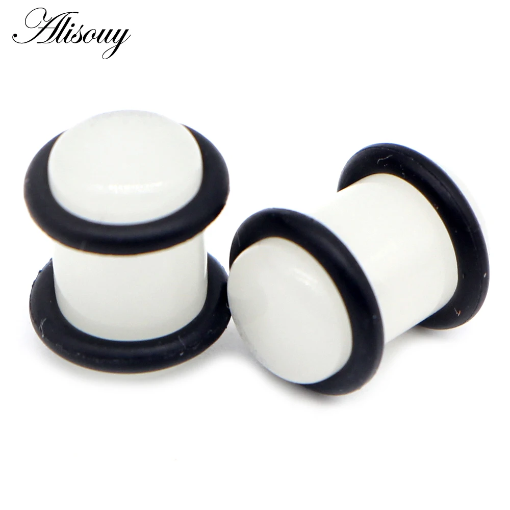 Alisouy, 2 шт., акриловый, УФ, для ушей, костяная пробка, для уха, туннель, пирсинг, экспандер, носилки, 12 цветов, для мужчин и женщин, пирсинг, ювелирные изделия, 1,6 мм-10 мм