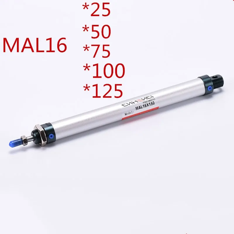 

Пневматический мини-цилиндр MAL16 * 25/* 50*75*100*125 из алюминиевого сплава
