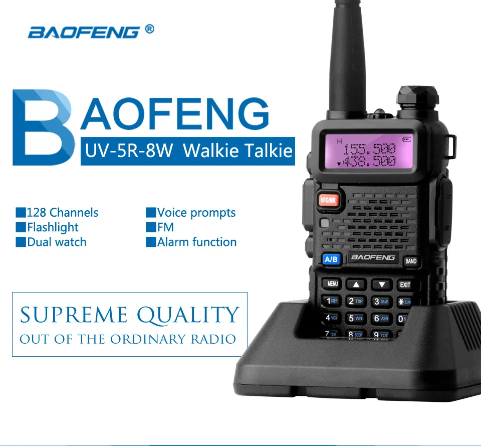 Baofeng UV 5R 8 Вт рация Ver BFP3-23 двухдиапазонный UV 5R PTT CB радио 128CH VOX фонарик Портативный Ham Радио Comunicador