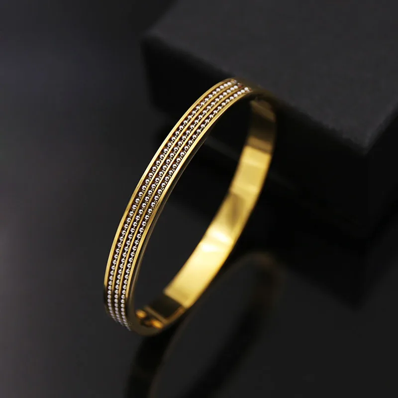 2017 Новая мода 7 мм широкий и три ряда Малый Сталь мяч с открытыми боками