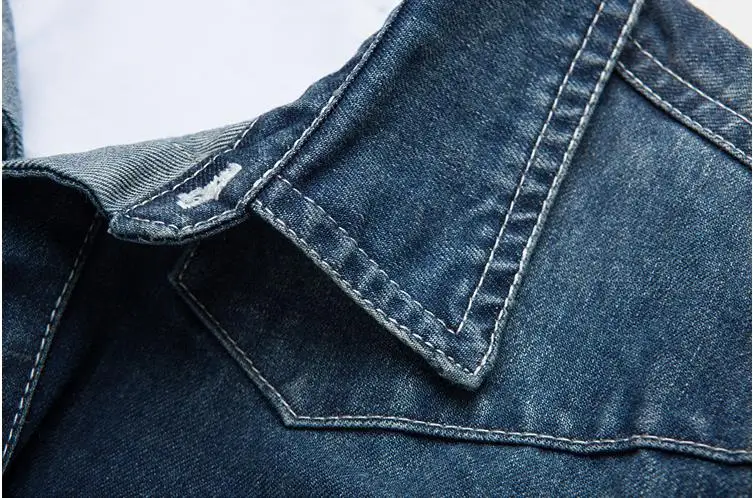 Мужская джинсовая рубашка Batmo хлопковая Повседневная в стиле смарт-кэжуал