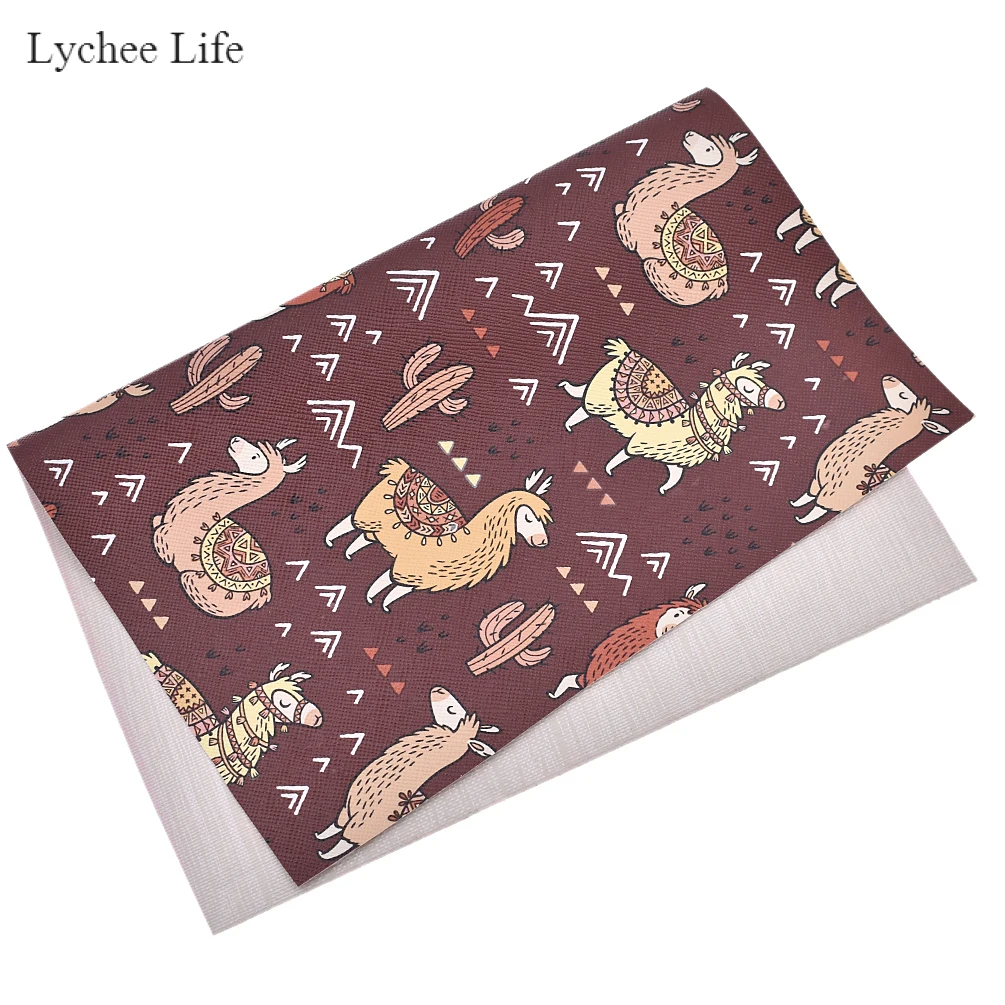 Coffee Lychee жизнь милое A4 Альпака с принтом в виде кактусов, детские штаны на возраст от искусственная кожа ткань для DIY сумка ремесла украшения ручной работы, аксессуары для одежды - Цвет: Coffee