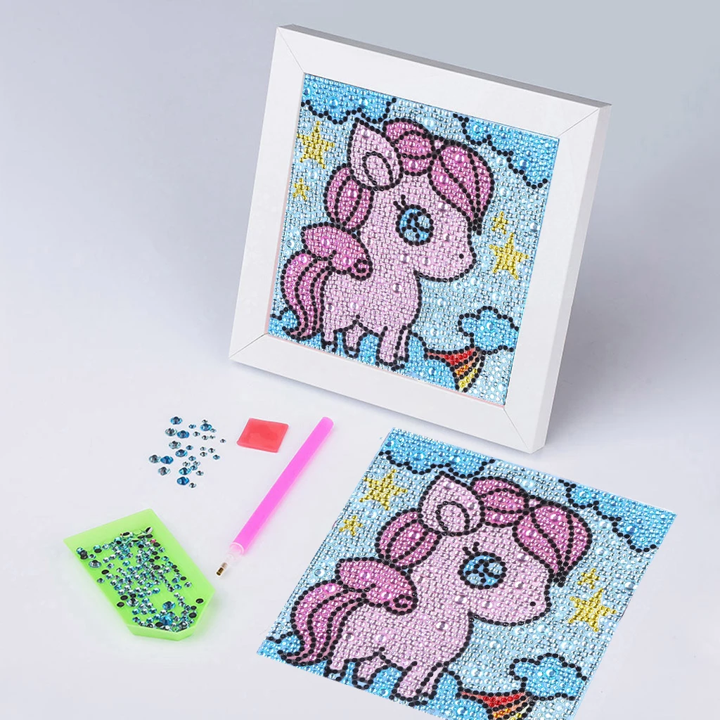 

DIY Cartoon Horse Diamond Painting Special Shaped Crystal Rhinestone Full Drilled Diamond Embroidery Kits Kids Room Decor Crafts