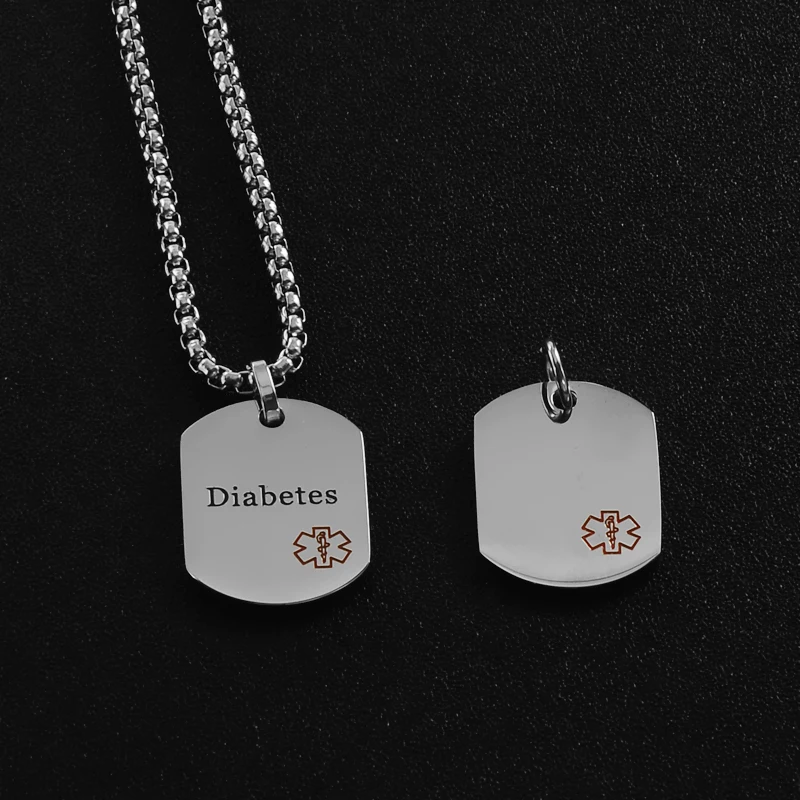 D &amp Z мужское ожерелье из нержавеющей стали медицинское оповещение ID Dog Tag с