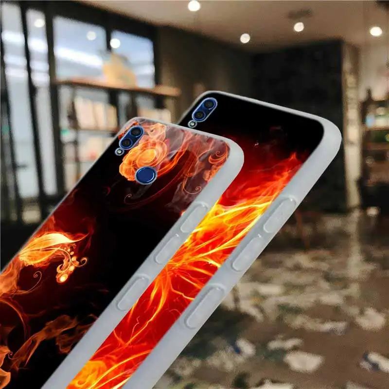 Мягкий силиконовый чехол для Huawei Honor 30 20 Pro 10 9 9X Lite 10i 9a 8a 7a 30s Открытый огненный