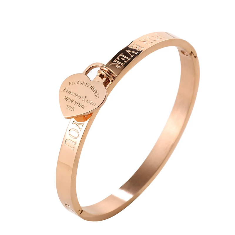 Женский браслет JOVO Pulseira из нержавеющей стали 316L с золотым Foreve Love Heart