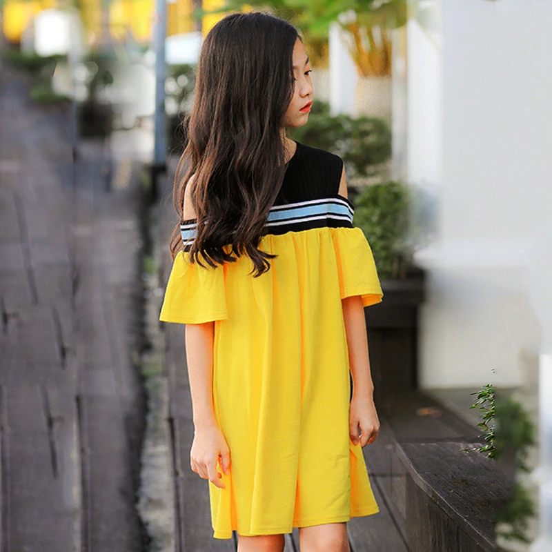 Платья для девочек-подростков 2019 г. летнее хлопковое детское праздничное платье