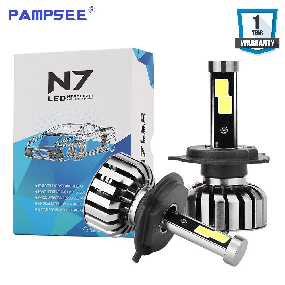 

PAMPSEE N7 H4 H7 H13 H11 H1 9005 9006 H3 9004 9007 880 COB LED Headlight 80W 8000LM Car LED Headlights Bulb Fog Light 6500K 12V