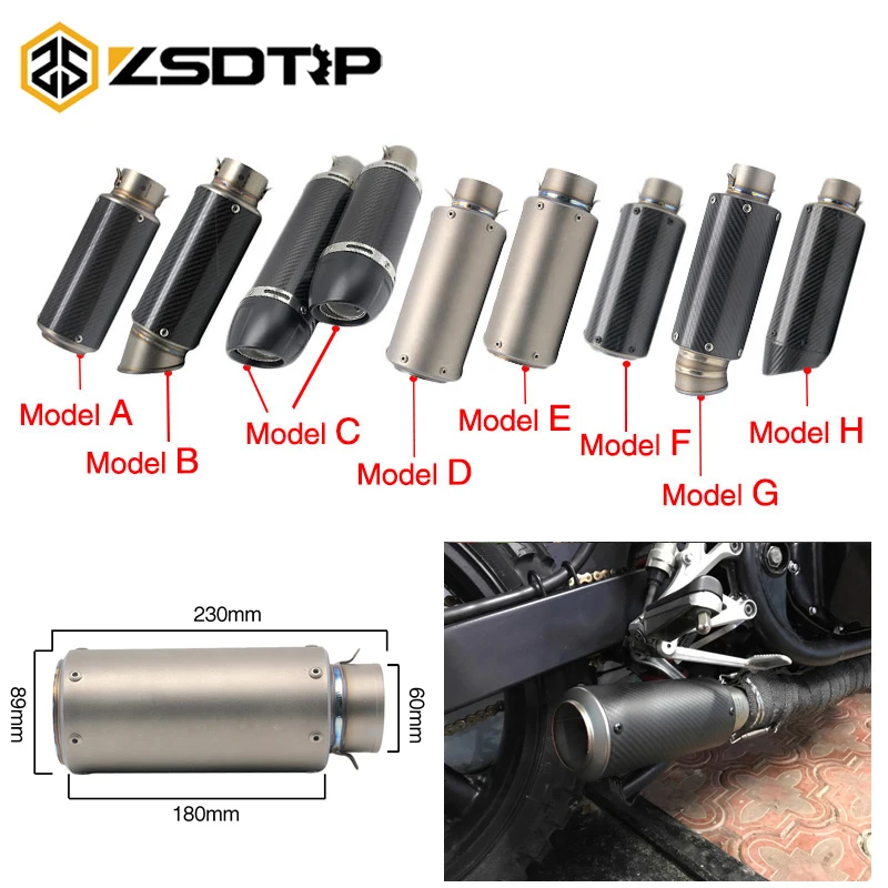 Глушитель мотоцикла ZSDTRP 38-61 мм труба для выхлопных газов SC Moto GP Escape внедорожник