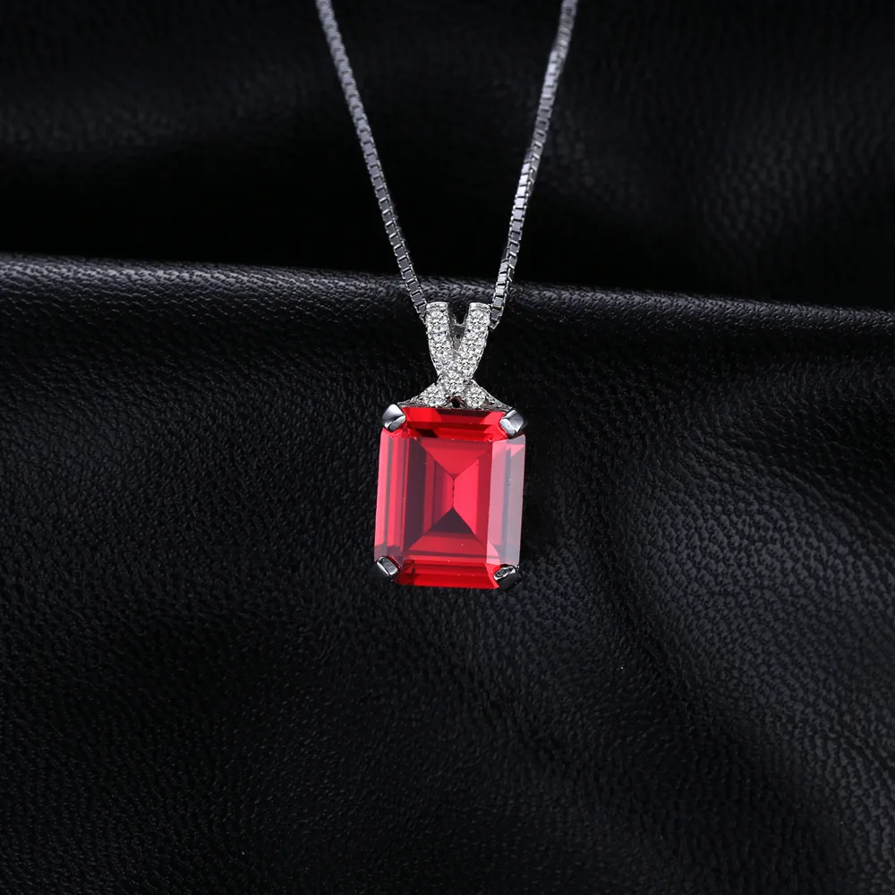 Jewelrypalace Изумрудный Cut 6ct создан красный рубин кулон Твердые стерлингового серебра