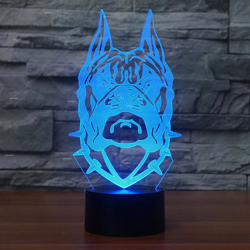 Животные Бульдог Дизайн ночные светильники 7 меняющая собака подарок на день