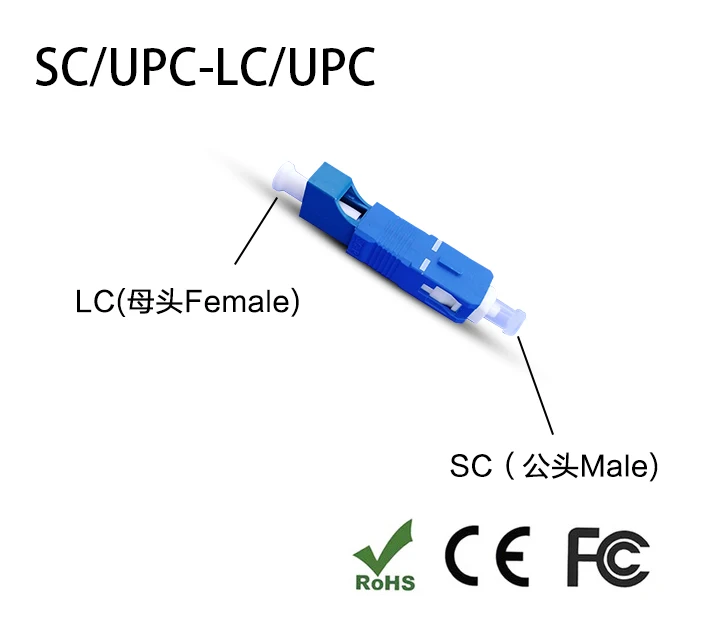 

SC Male to LC Female Fiber Optic Adapter SC-LC Hybrid Optical Adaptor