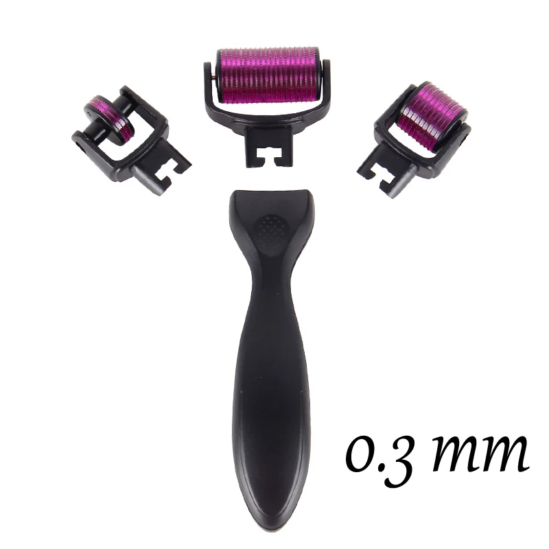 3 in 1 black 0.3 mm DARSONVAL DRS 3 в 1 микро иглы Дерма ролик Титан мезороллер микроиглы машина для ухода за кожей и тела лечения - Цвет: 3 in 1 black 0.3 mm