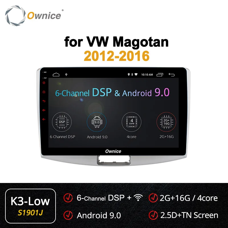 S1901 K3-Low Ownice 8 ядерный Android 9,0 автомобильный Радио плеер gps k3 k5 k6 для Volkswagen CC Magotan Passat b7 2012 2013 DSP SPDIF - Цвет: S1901 K3-Low