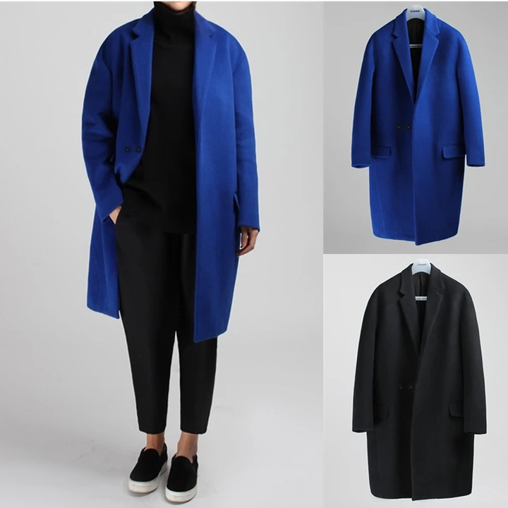 S XXXL 2018 Корейская версия нового зимнего шерстяного пальто мужской длинный