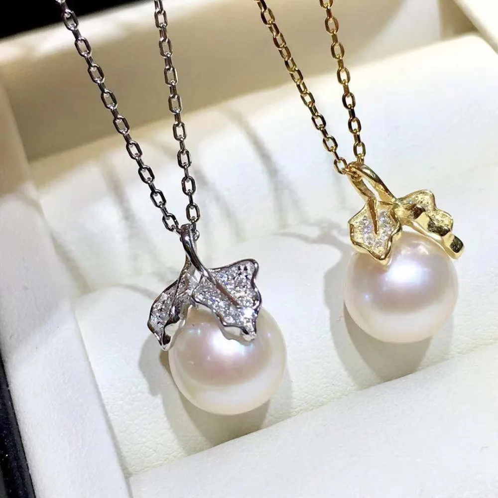

925 Silver Pearl Necklace Chain with Pendant Findings and Component Jewelry Parts Fittings for Edison Pearls Corals Jades Beads