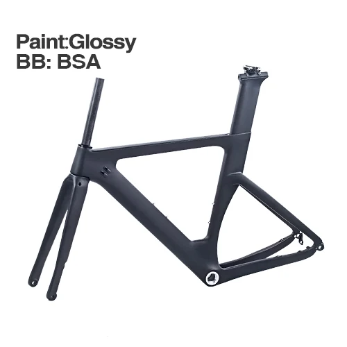 black Glossy 700C дисковый тормоз дорожный карбоновый каркас плоское крепление рама через ось задний переключатель 142x12 передний 100x12 мм BSA матовый/глянцевый - Цвет: black Glossy