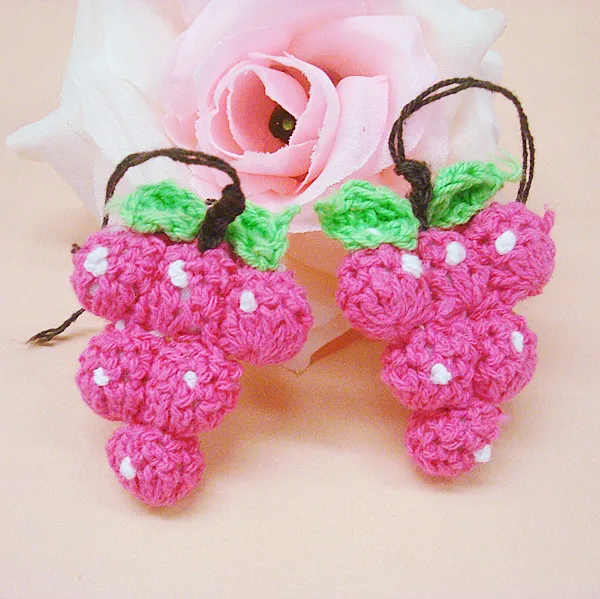 

Free shipping DIY hand-crocheted clothing accessories dimensional applique cotton crochet grape costume jewelry 20pieces