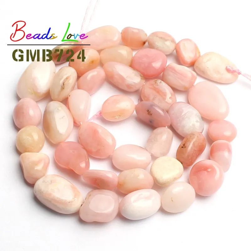 Pink Opal 8-10 мм Амазонит агата Ларимар россыпью бусины для изготовления ювелирных изделий натуральный камень бисер DIY ожерелье браслет ювелирные изделия 15'' - Цвет: Pink Opal