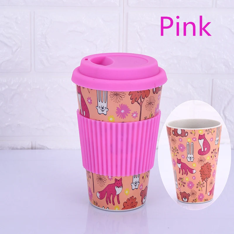 P 300 мл/450 мл/500 мл Экологичная кофейная кружка из бамбукового волокна с крышкой портативные пивные кружки чашки для чая чашка для молока для домашнего офиса Drinkwares - Цвет: P