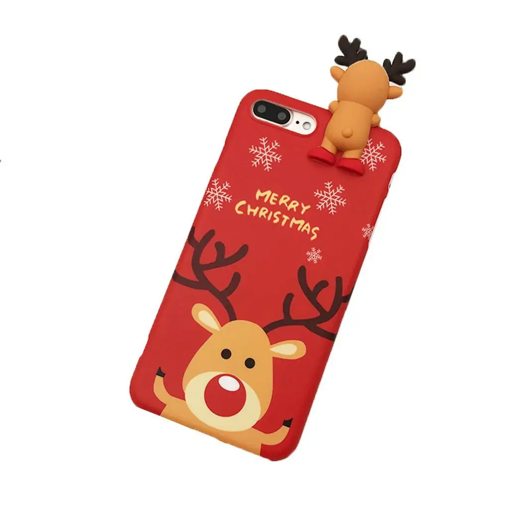 Силиконовый мягкий Рождественский Животное Рисунок узор Чехлы для мобильных