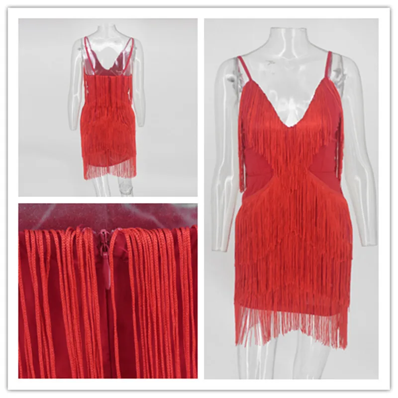 NATTEMAID Vestidos Verano летние платья Белый Черный повседневное пикантные Клубные платье с кисточками для женщин спинки V образным вырезо