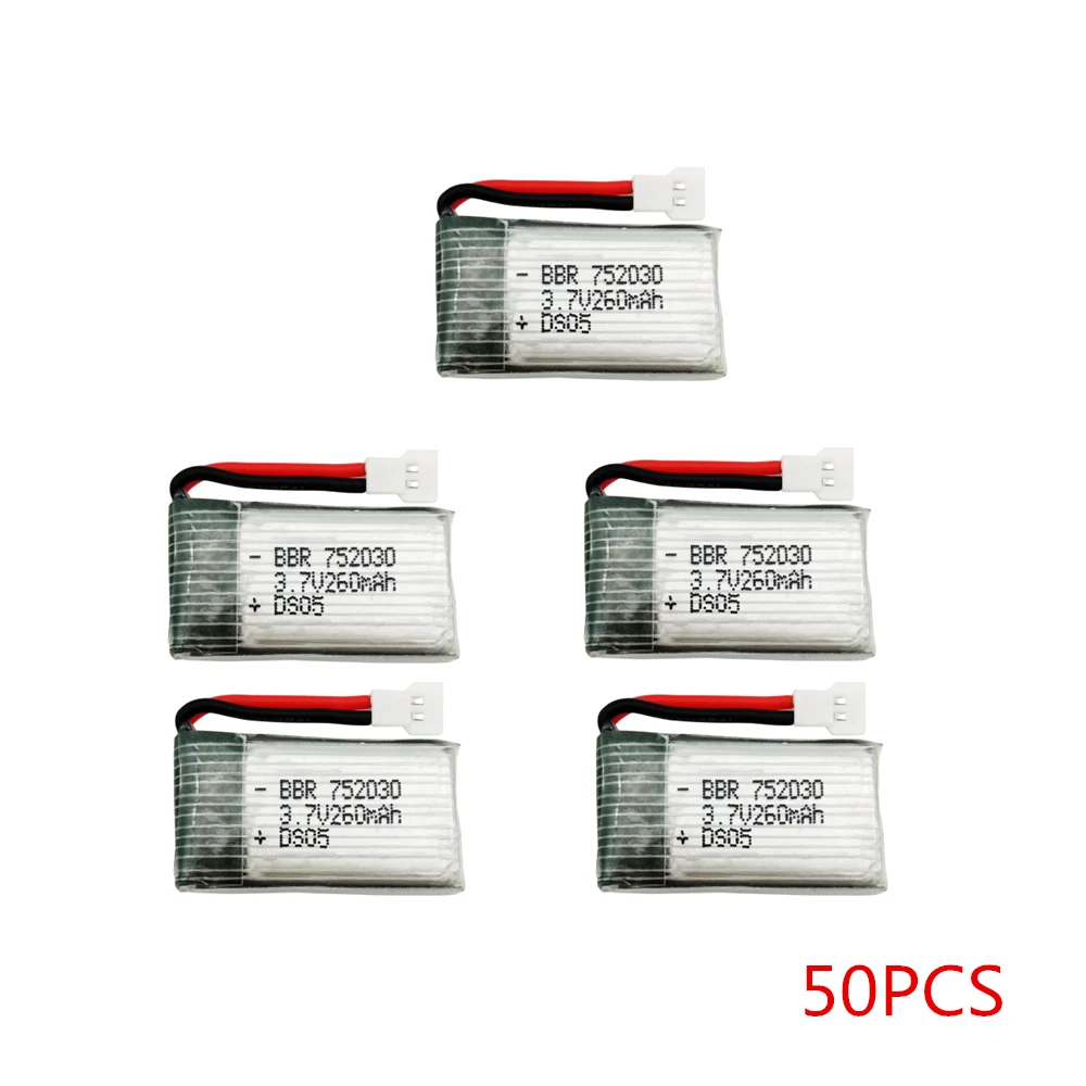 50 шт. 3 7 В 260 мАч Дрон Lipo батарея для RC H48 H8 Mini Quadcopter Запчасти 751732 аккумулятор