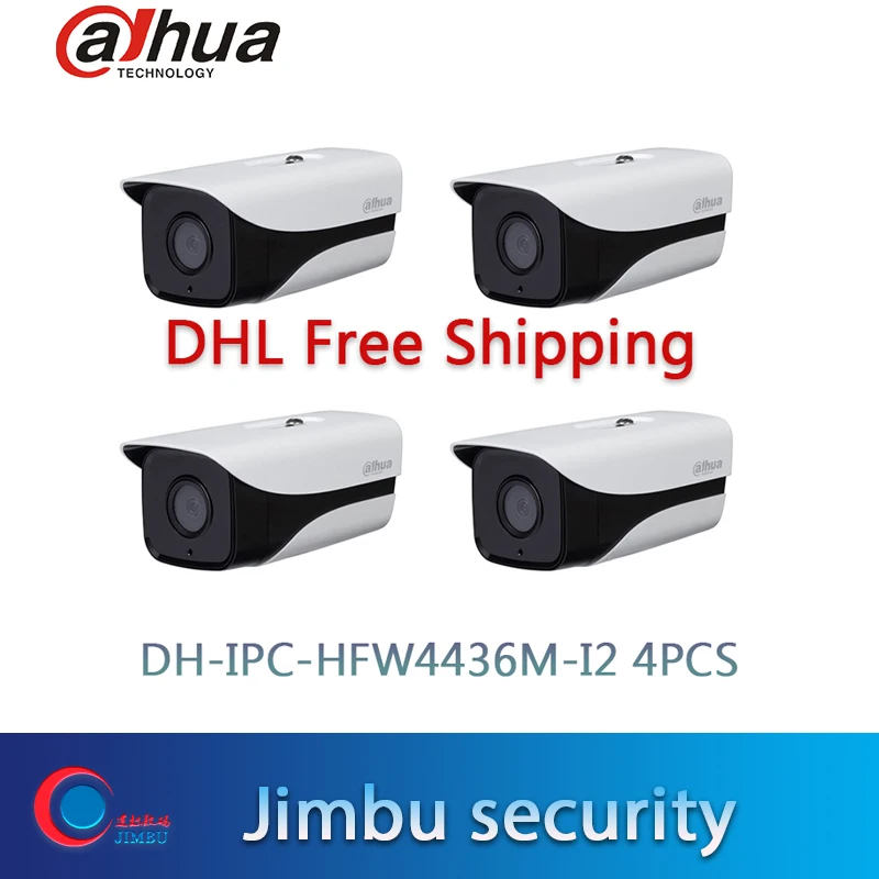 

Dahua POE 4MP H.265 Security camera 4PCS DH-IPC-HFW4436M-I2 surveillance IR Bullet IP Camera Support Onvif
