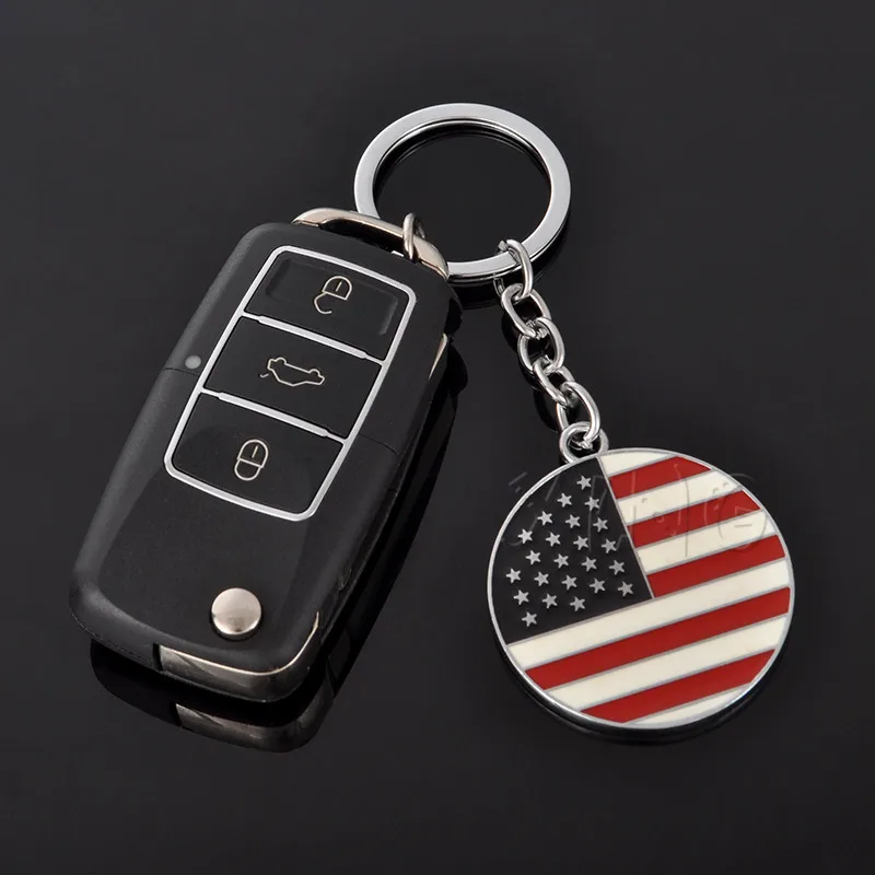 Автомобильный брелок для ключей США американский флаг автомобильных держатель