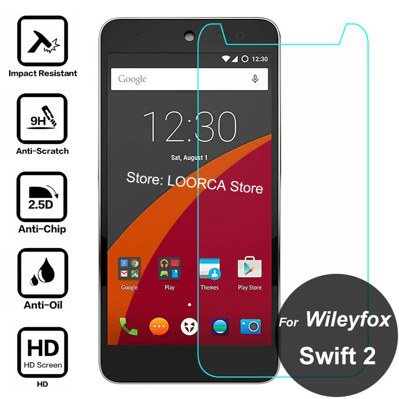 Для Wileyfox Swift 2 Защитная пленка из закаленного стекла 2.5D 9 H для переднего экрана на